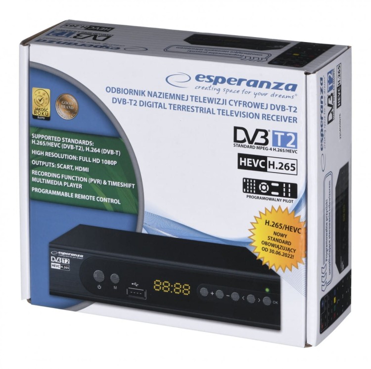 ESPERANZA TUNER DVB-T2 H.265/HEVC EV106P