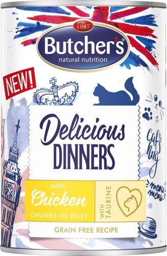 BUTCHER'S Delicious Dinners Kawałki z kurczakiem w galaretce - mokra karma dla kota - 400 g
