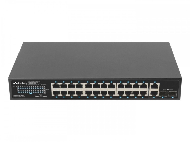 LANBERG SWITCH POE RACK 19" 24X 1GB POE+/2X GB/2X SFP 360W RSGE-24P-2GE-2S-360