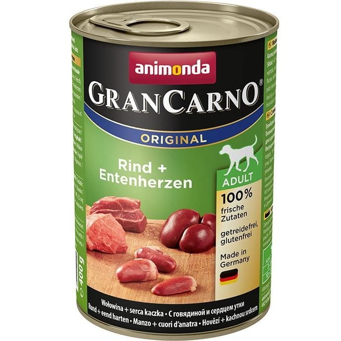 ANIMONDA Grancarno Adult wołowina i kacze serca - mokra karma dla psa - 400g