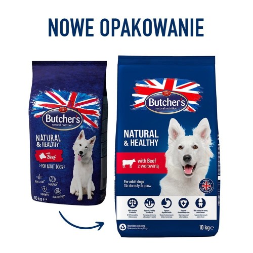 Butcher’s Natural&Healthy z wołowiną - sucha karma dla psa - 10 kg