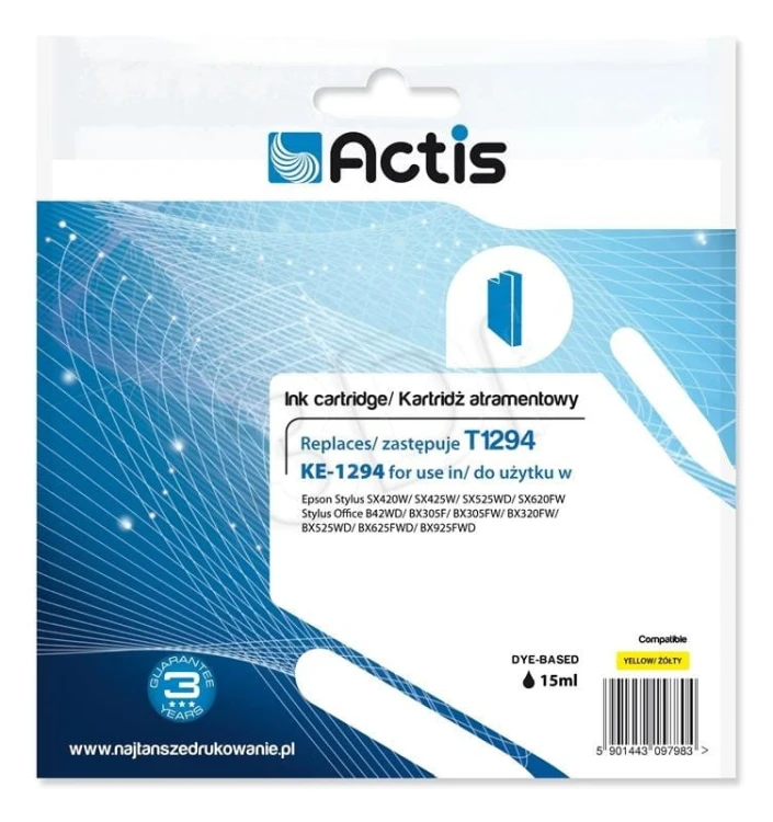 Actis KE-1294 Tusz (zamiennik Epson T1294; Standard; 15 ml; żółty)