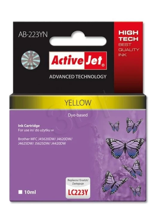 Activejet AB-223YN Tusz (zamiennik Brother LC223Y; Supreme; 10 ml; żółty)