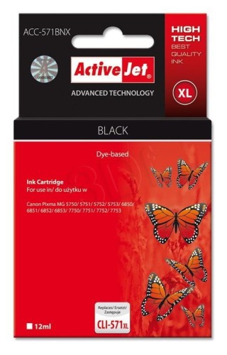 Activejet ACC-571BNX Tusz (zamiennik Canon CLI-571XLBk; Supreme; 12 ml; czarny)