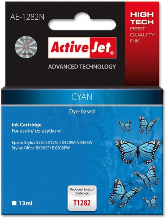 Activejet AE-1282N Tusz (zamiennik Epson T1282; Supreme; 13 ml; niebieski)