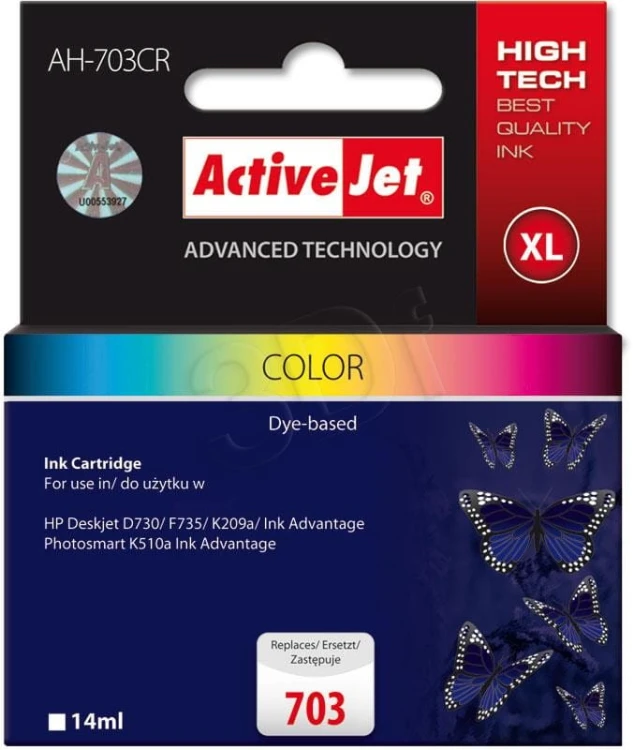 Activejet AH-703CR Tusz (zamiennik HP 703 CD888AE; Premium; 21 ml; kolor)