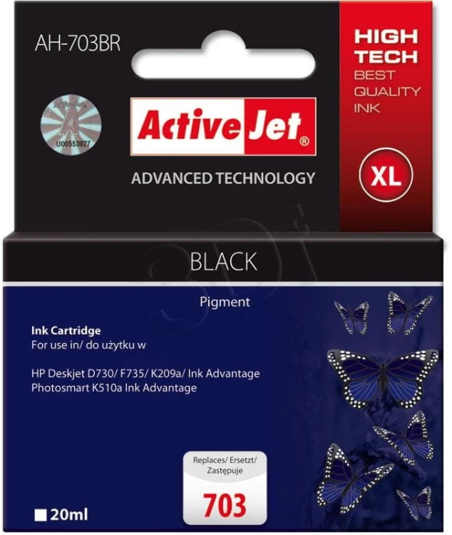 Activejet AH-703BR Tusz (zamiennik HP 703 CD887AE; Premium; 20 ml; czarny)
