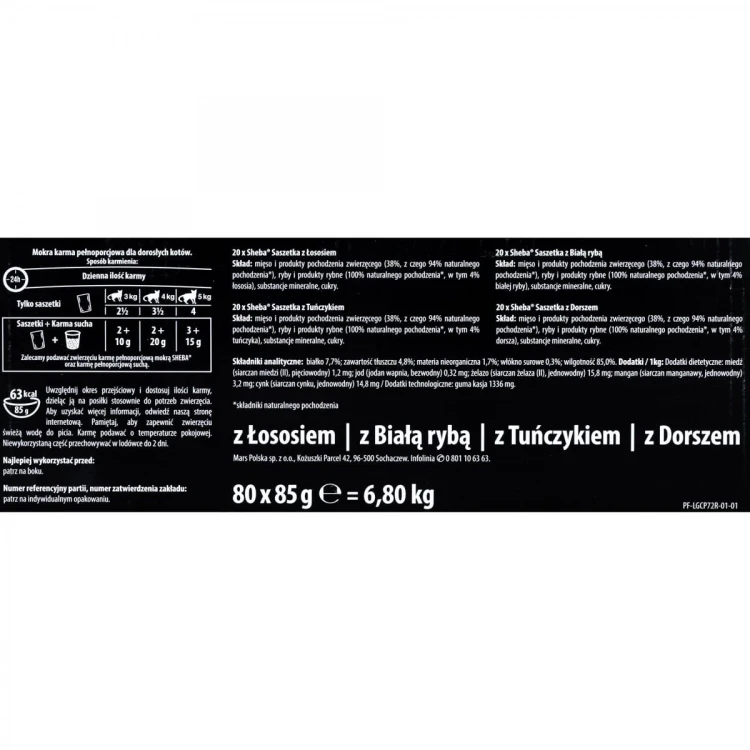 Sheba Delicacy Rybne Smaki w galaretce 80x85g