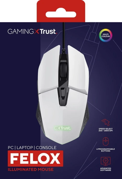 Mysz gamingowa TRUST GXT109P Felox Biała