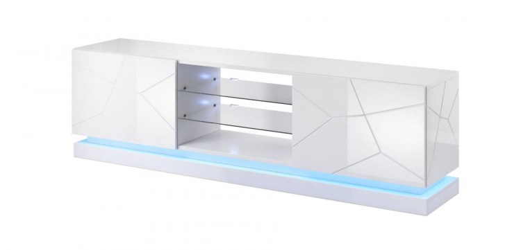 Szafka RTV QIU 200 MDF biały połysk/ biały połysk