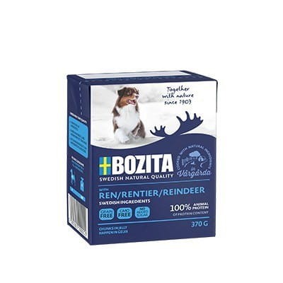 BOZITA Mięsne kawałki z reniferem w galaretce 370g