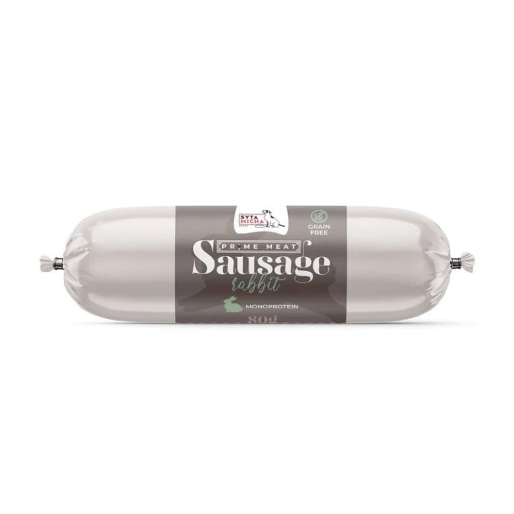 Syta Micha Prime Meat Sausage Królik  - przysmak dla psa - 80g