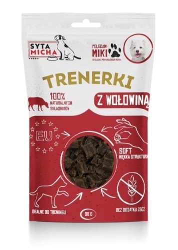 Syta Micha Trenerki  z wołowiną – przysmak dla psa - 80g