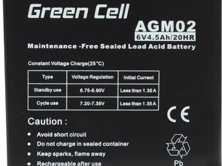GREEN CELL AKUMULATOR ŻELOWY AGM02 6V 4,5AH
