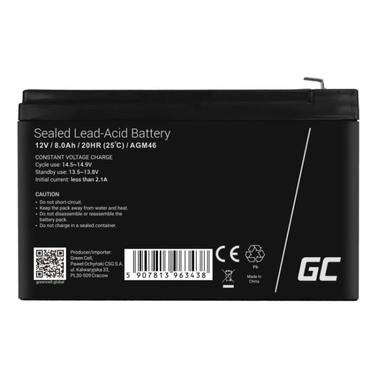 GREEN CELL AKUMULATOR ŻELOWY AGM46 12V 8AH