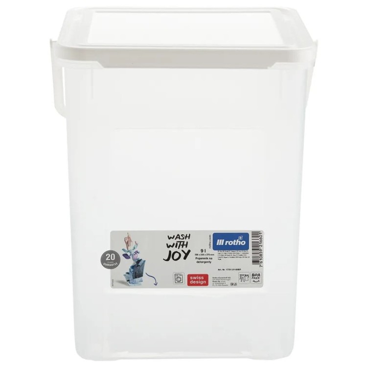 ROTHO Pojemnik na detergenty 5kg 9L transparentny/biały