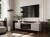 Szafka RTV EF + kominek czarny TRESSE 180x40x54,5 kaszmir mat