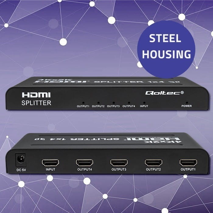 QOLTEC ROZDZIELACZ SPLITTER 4XHDMI 4KX2K | 3.4GB/S