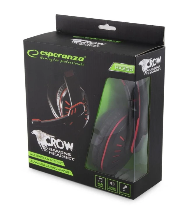 Słuchawki Esperanza CROW EGH330G (kolor czarno-zielony)