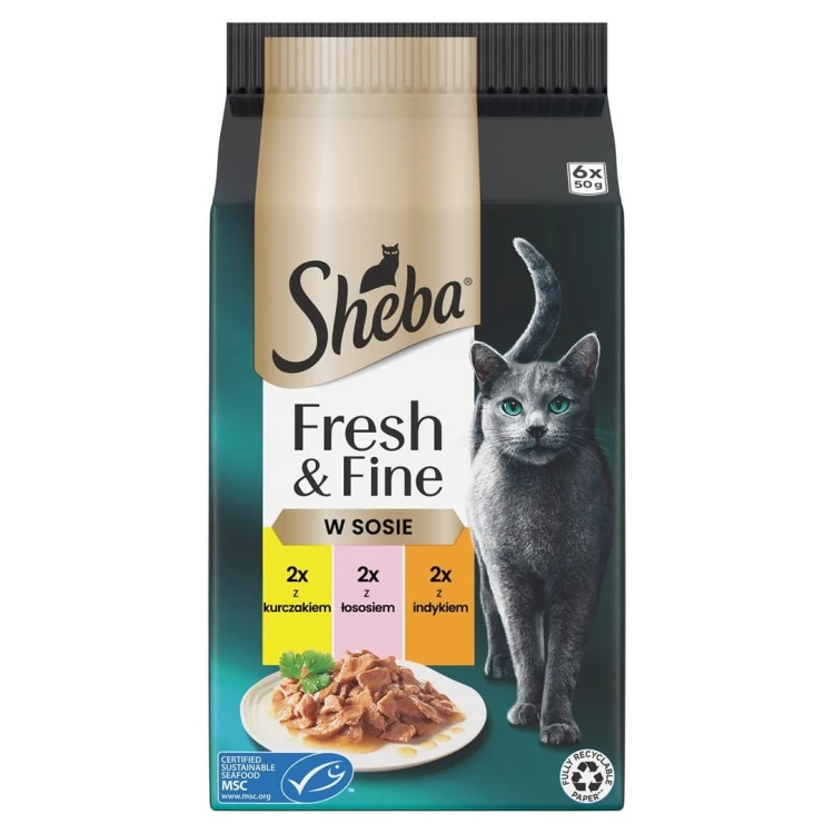SHEBA Fresh & Fine mięsne dania w sosie - mokra karma dla kota - 6x50 g