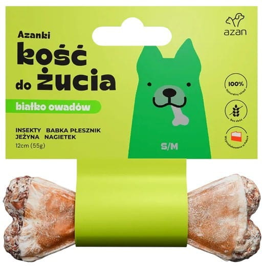AZANKI Kość z insektami i jeżyną S/M 12cm