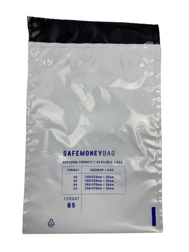 SAFEMONEYBAG Koperty bezpiecznie depozytowe biała B5 190x260+35 100 szt