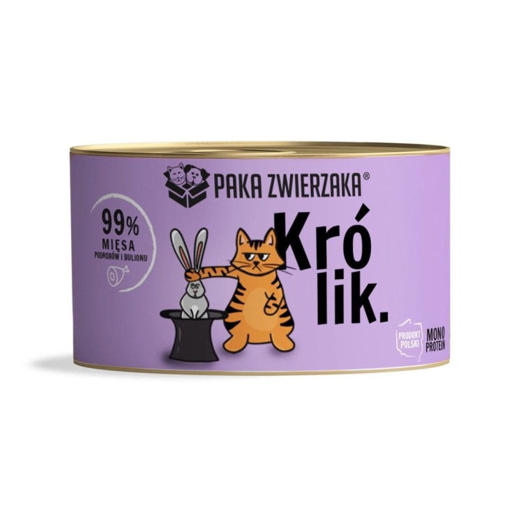 Paka Zwierzaka królik karma mokra dla kota 200g
