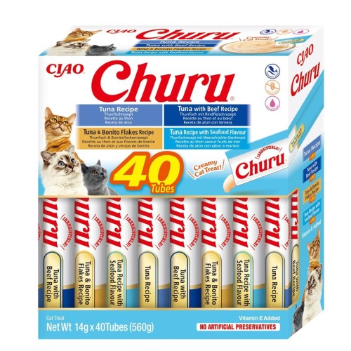 INABA CHURU Varietes Tuńczyk Owoce m- kot 40x14 g