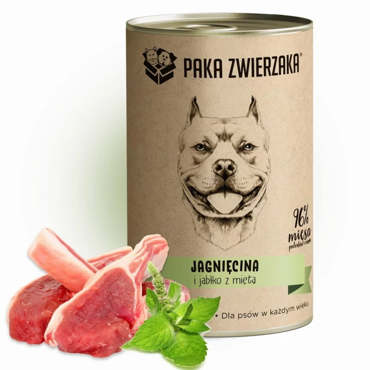 Paka Zwierzaka Jagnięcina i jabłko z miętą 400g