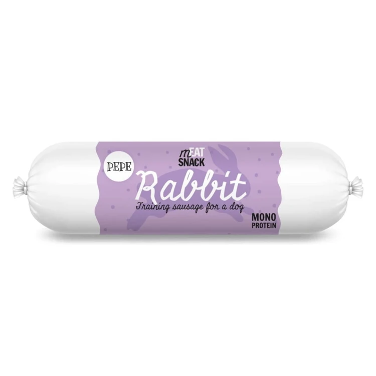 Paka Zwierzaka Pepe kiełbaski meat snack królik 200g