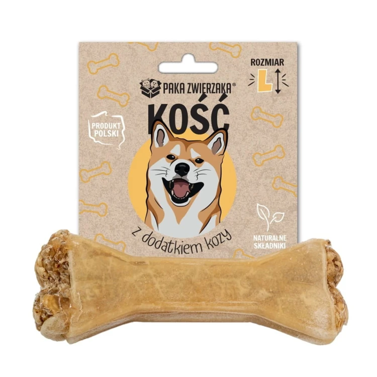 Paka Zwierzaka Kość z dodakiem kozy L-13,5 cm 70g