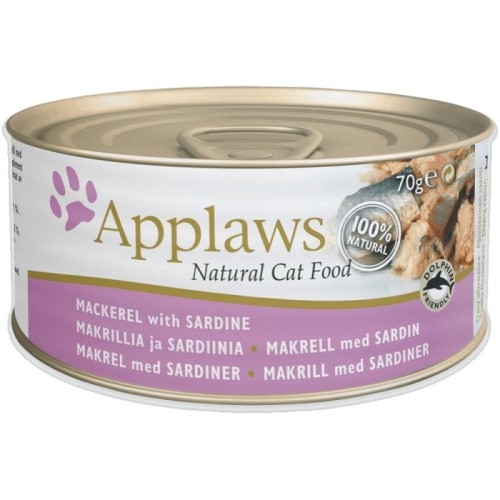 APPLAWS Natural Cat Food Makrela z sardynkami - mokra karma dla kota - 70g