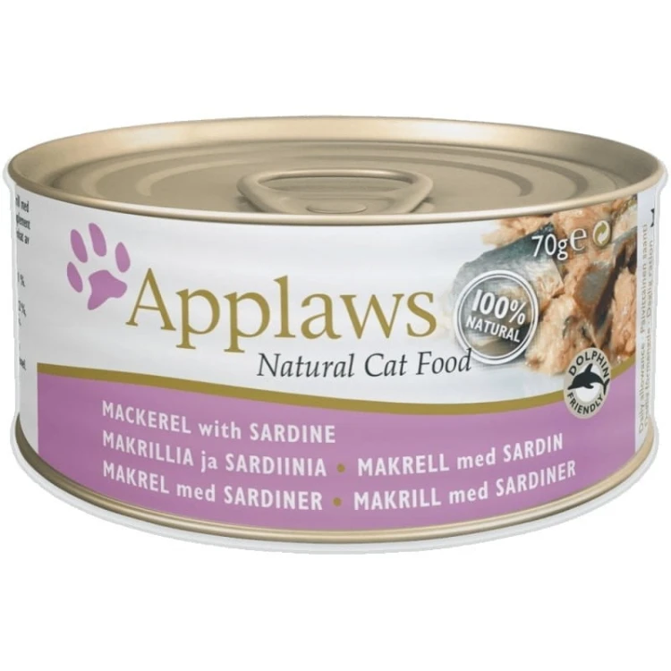 APPLAWS Natural Cat Food Makrela z sardynkami - mokra karma dla kota - 70g