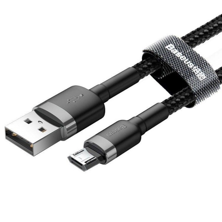Kabel USB do Micro USB Baseus Cafule 2.4A 1m (szaro-czarny) 2
