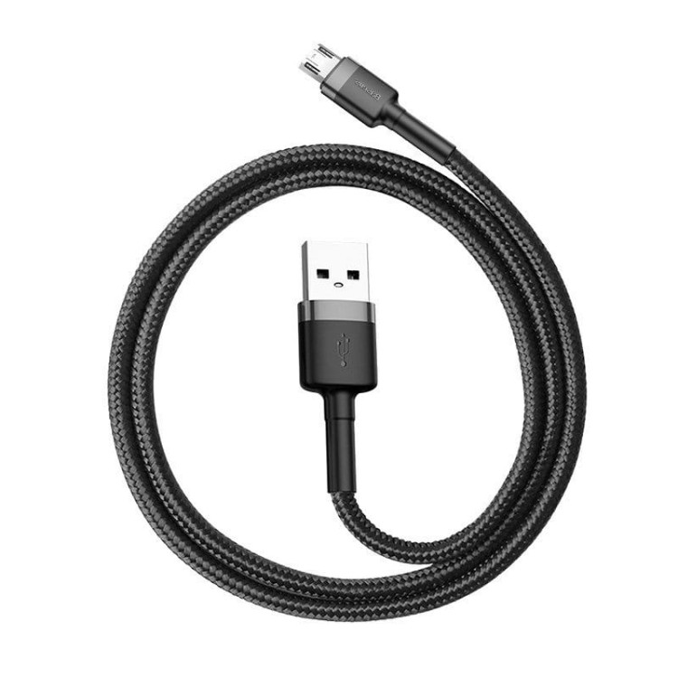 Kabel USB do Micro USB Baseus Cafule 2.4A 1m (szaro-czarny) 3