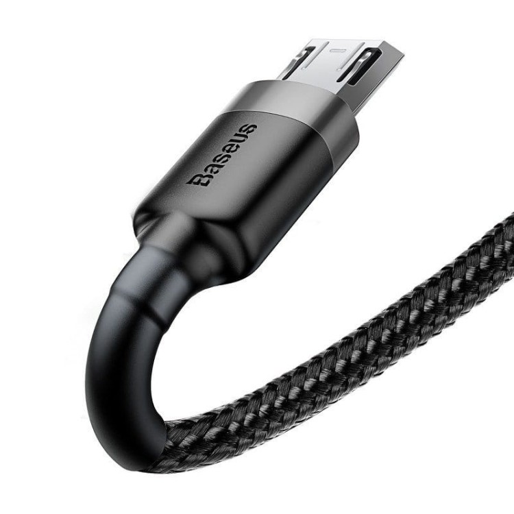 Kabel USB do Micro USB Baseus Cafule 2.4A 1m (szaro-czarny) 5