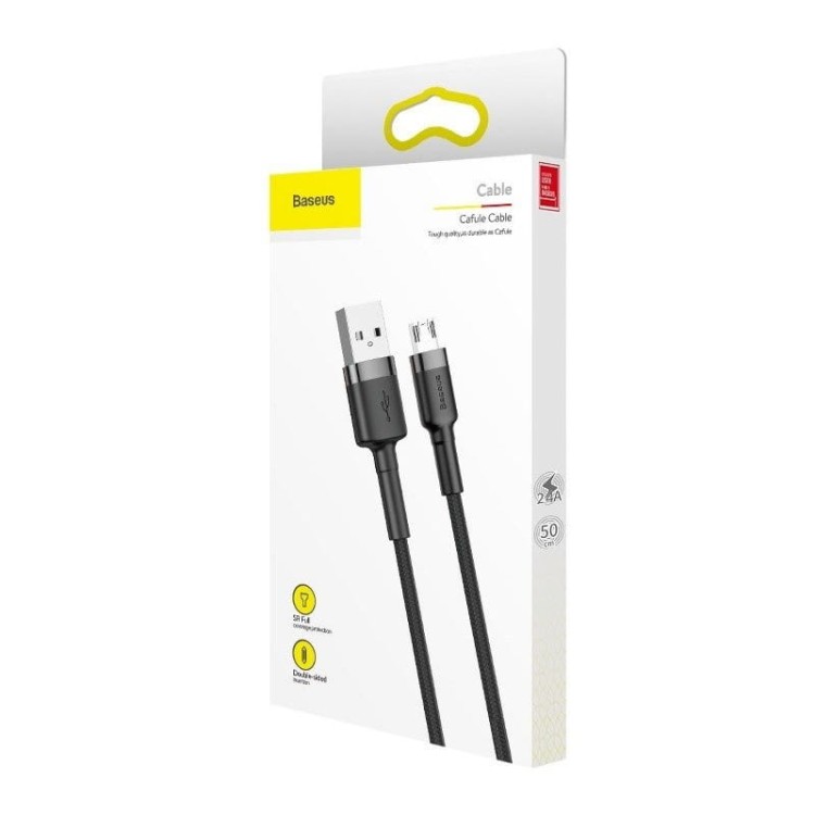Kabel USB do Micro USB Baseus Cafule 2.4A 1m (szaro-czarny) 6