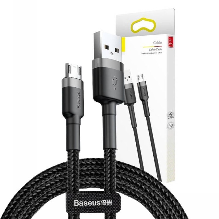 Kabel USB do Micro USB Baseus Cafule 2.4A 1m (szaro-czarny) 7
