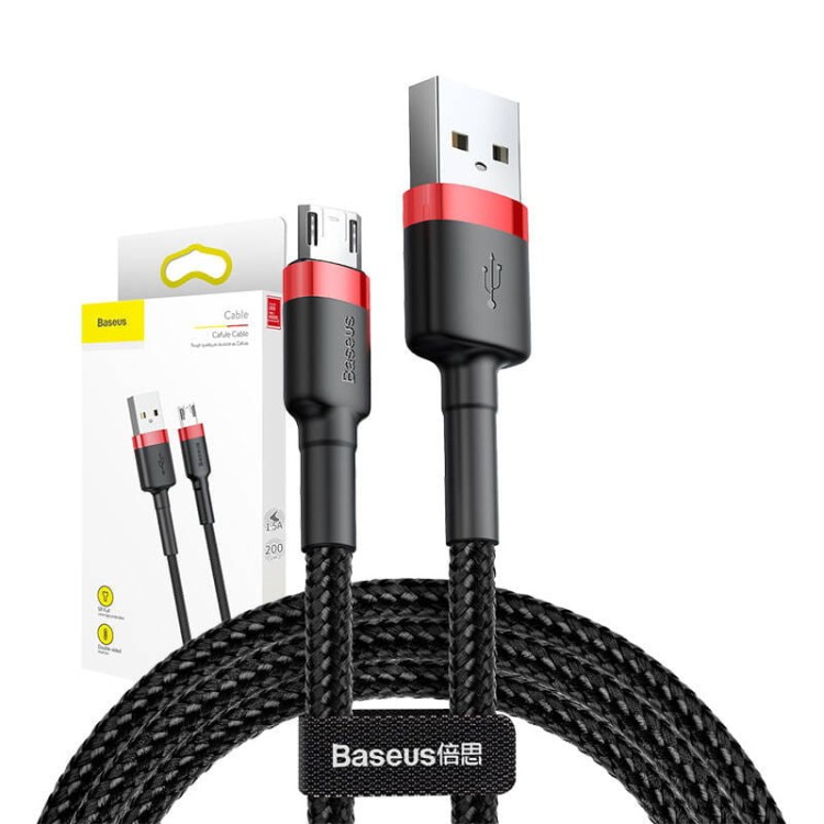 Kabel USB do Micro USB Baseus Cafule 1.5A 2m (czerwono-czarny) 7