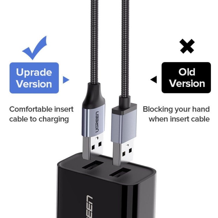 Kabel USB do Micro USB UGREEN US290 QC 3.0 2.4A 0.25m (czarny) 5
