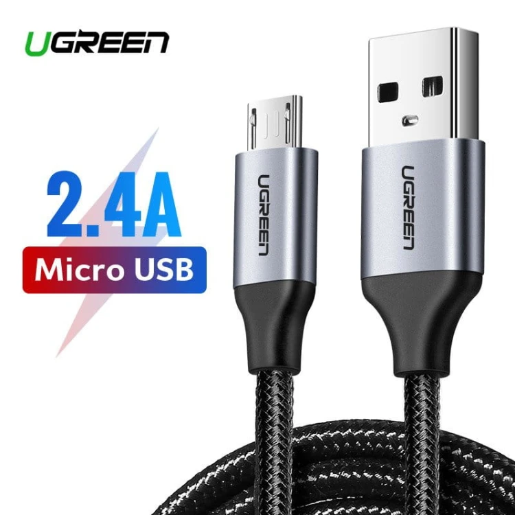 Kabel USB do Micro USB UGREEN  US290 QC 3.0 2.4A 1m (czarny) 2