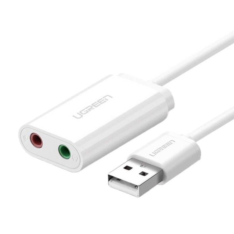 Zewnętrzna karta dźwiękowa USB UGREEN  US205 15cm (biały) 1