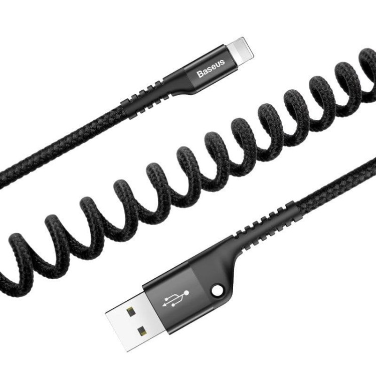 Kabel sprężynowy Lightning Baseus Spring 1m 2A (czarny) 5