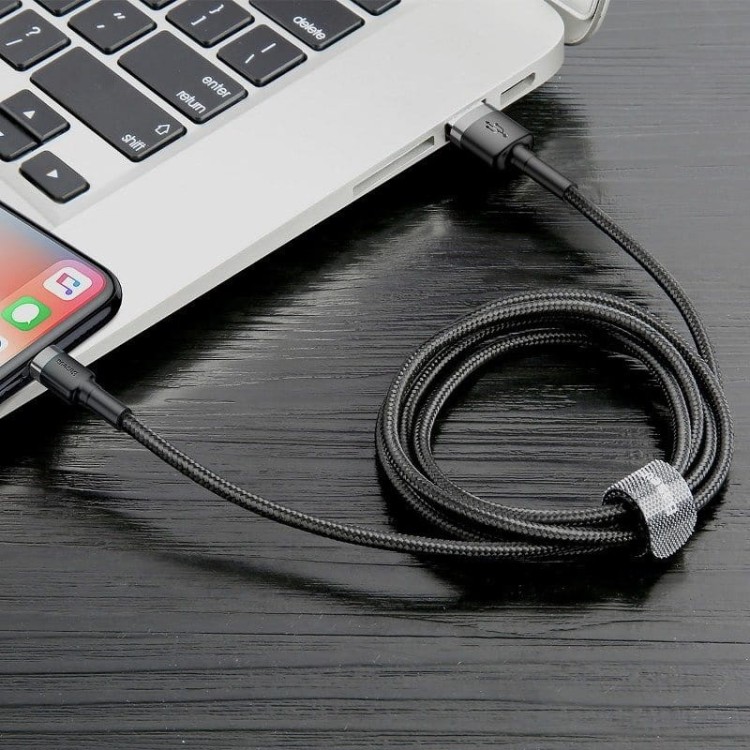 Kabel Lightning USB Baseus Cafule 1,5A 2m (szaro-czarny) 6