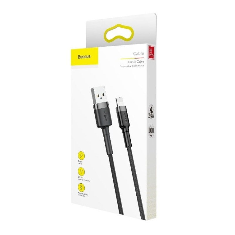 Kabel Lightning USB Baseus Cafule 1,5A 2m (szaro-czarny) 9
