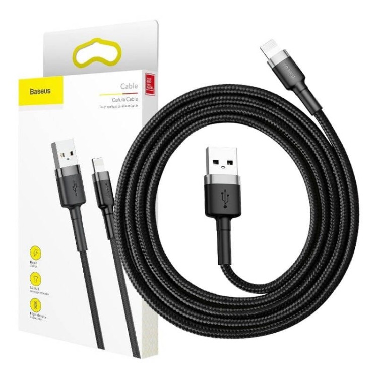 Kabel Lightning USB Baseus Cafule 1,5A 2m (szaro-czarny) 11