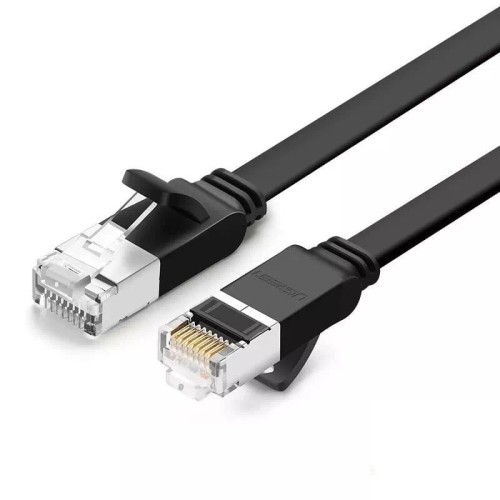 Płaski kabel sieciowy UGREEN NW101 z metalowymi wtyczkami, Ethernet RJ45, Cat.6, UTP, 5m (czarny) 1
