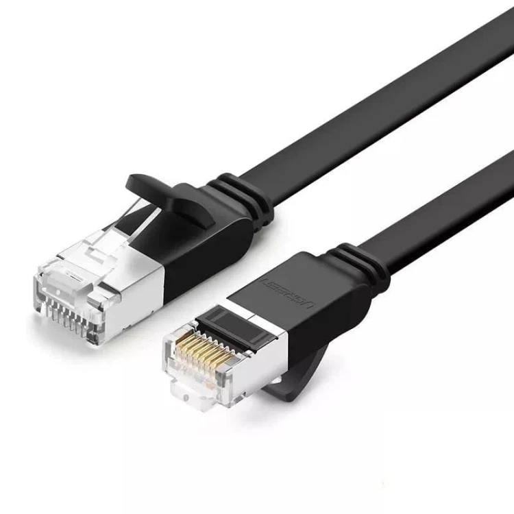 Płaski kabel sieciowy UGREEN NW101 z metalowymi wtyczkami, Ethernet RJ45, Cat.6, UTP, 5m (czarny) 1