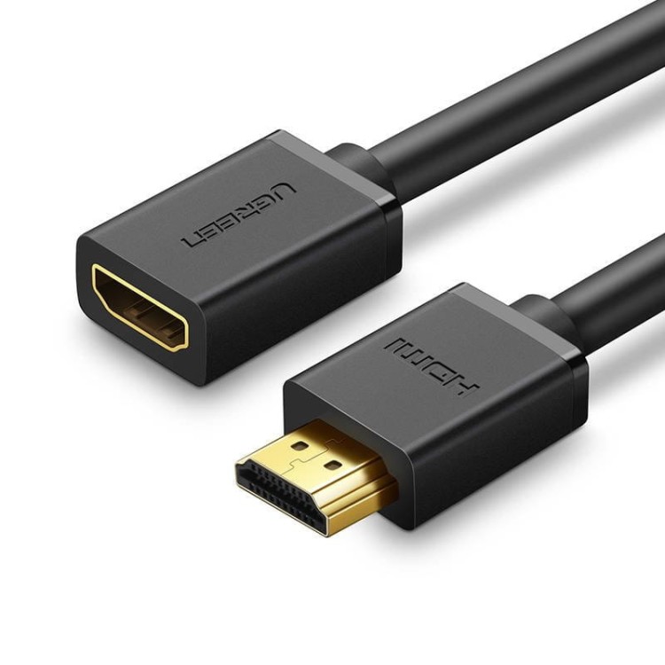 Kabel HDMI męski do HDMI żeński UGREEN HD107, FullHD, 3D, 0.5m (czarny) 1