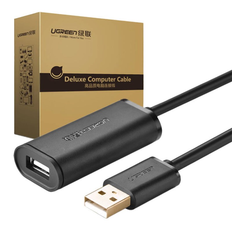 Kabel przedłużający USB 2.0 UGREEN US121, aktywny, 10m (czarny) 6